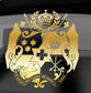 Tonga Gold Coat of Arms Large Vinyl Sticker 500 x 460mm 50 x 46cm.