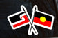 New Zealand and Aboriginal Combined Vinyl Flag Sticker