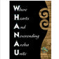 Whanau Maori A3 canvas print ready for framing with wood look koru and black background