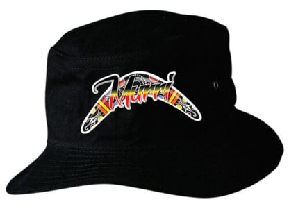 Aboriginal Murri Boomerang Soft Cotton Bucket Hat.