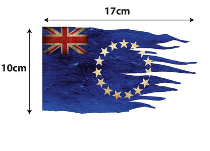 Cook Islands Flag Twin Pack 15 Stars Car Sticker 17 x 10cm or 30 x 17cm