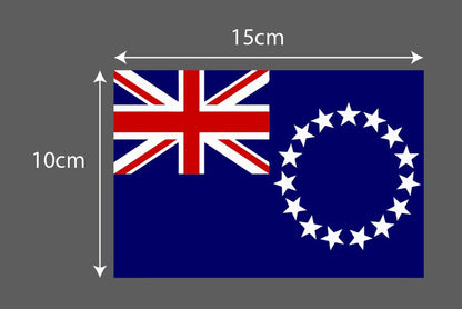 Cook Island Flag 15 Stars Vinyl Waterproof Car Sticker 15 x 10cm or 30 x 20cm