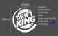 Drift King White Decal Sticker 210 x 220mm