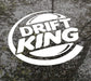 Drift King White Decal Sticker 210 x 220mm