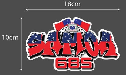 Samoan 685 Shield Vinyl Sticker  18 x 10cm and 32 x 18cm