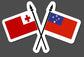 Tonga and Samoa Combined Flags Vinyl Stickers