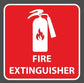 Workplace First Aid and Fire Extinguisher 4 Pack Vinyl Stickers 10 x 10cm